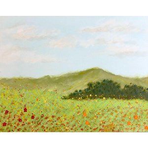 Flower Fields, Original Painting, Acrylic, 11x14"